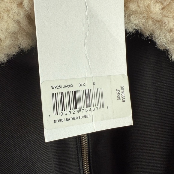 FRAME Luxury Shearling Leather Bomber Jacket - Picture 15 of 15